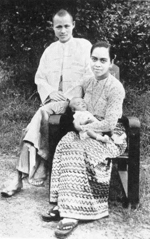 Aung San, Khin Kyi, and Aung San Oo